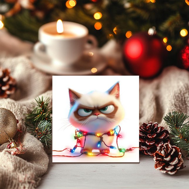 Luzes Brilhantes de Feriado, Cartão de Humor Felin (Criador carregado)