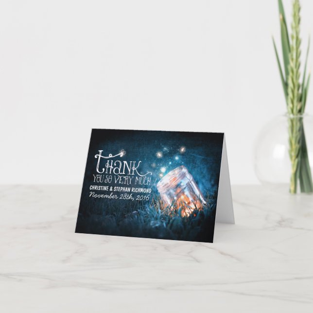 Luzes, cartões de agradecimentos de casamento sonh (Frente)