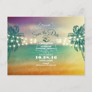 Luzes casamento na praia salvam cartões postais