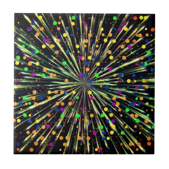 Luzes coloridas, Azulejo cerâmico bonito (Frente)