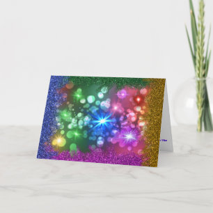 Luzes Coloridas Do Cartão De Saudação De Natal