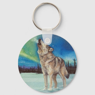 Luzes da dança que urram o chaveiro do lobo