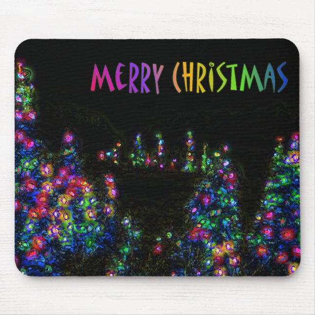 Luzes de árvore de Natal Mousepad (Frente)