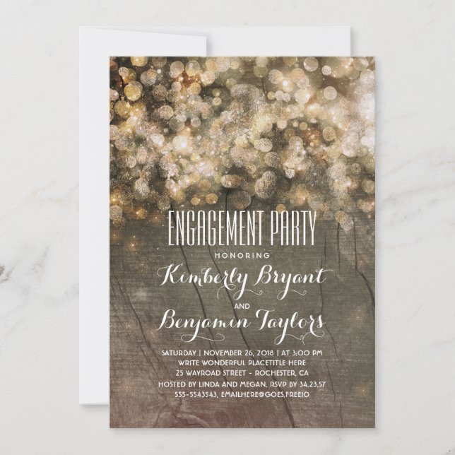 Luzes de Brilho Dourado em Madeira Rústica para Fe (Frente)