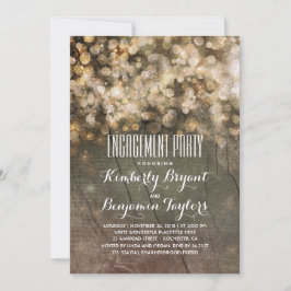 Luzes de Brilho Dourado em Madeira Rústica para Fe