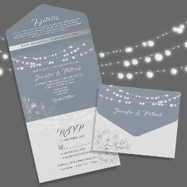 Luzes de Corda Azuis Empoeiradas Casamento