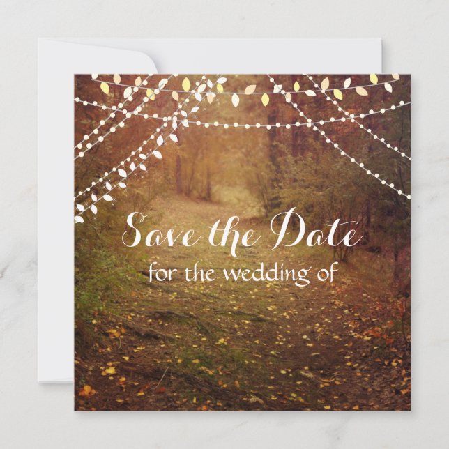 Luzes de Corda, Cartão de Save the Date de Caminho (Frente)