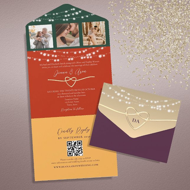 Luzes de Corda Chiques Código QR Casamento (Criador carregado)