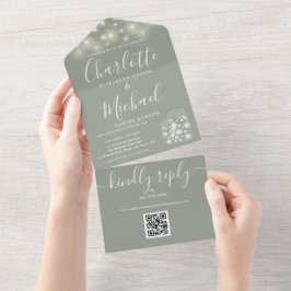 Luzes de Corda com Código QR em Tom de Verde Salvi