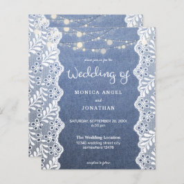 Luzes de Corda com Renda Jean para Casamento Econô