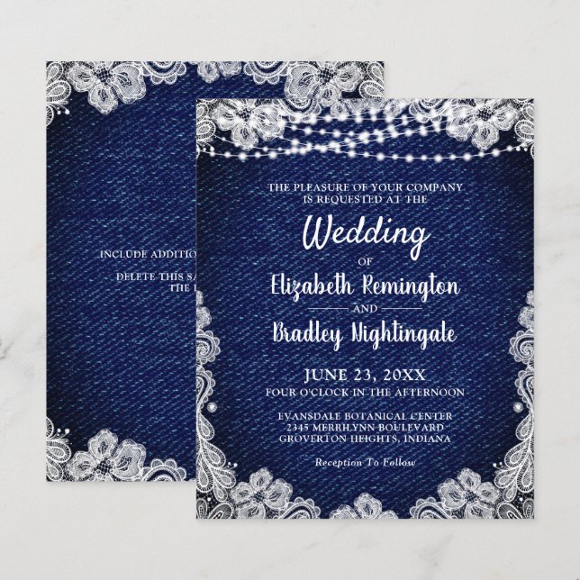 Luzes de Corda de Arrasto de Denim (Frente/Verso)