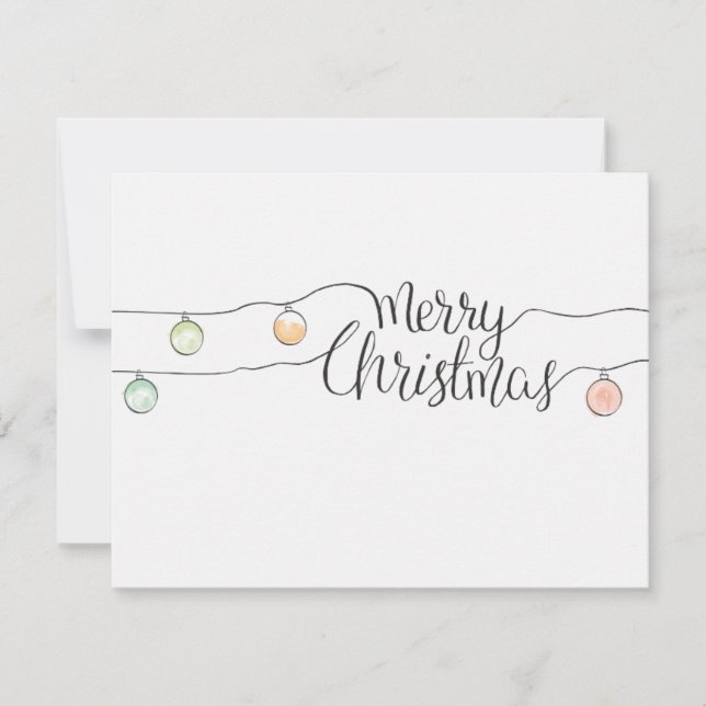 Luzes de Corda de Caligrafia de Natal Mínimo Feliz (Frente)