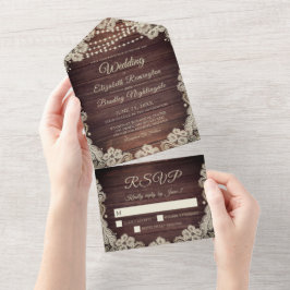 Luzes de Corda de Madeira Rústica para Casamento R