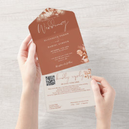 Luzes de Corda Florais Rústicas Código QR Casament