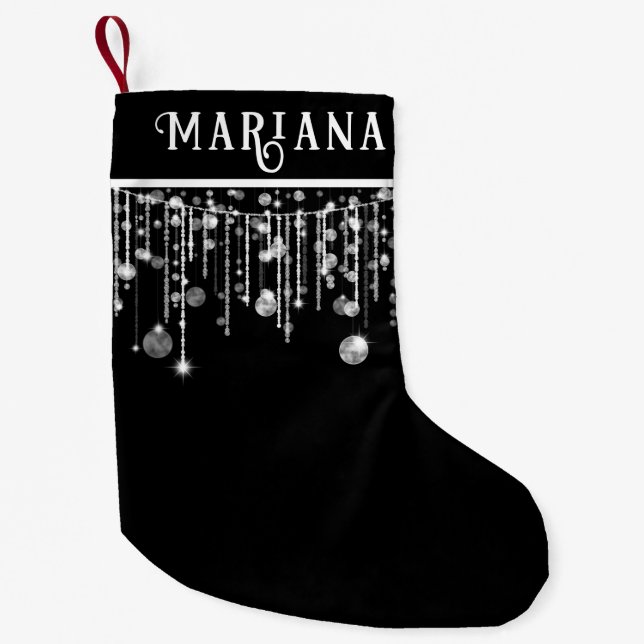 Luzes de Corda Preta Meia de Natal Pequena (Frente)