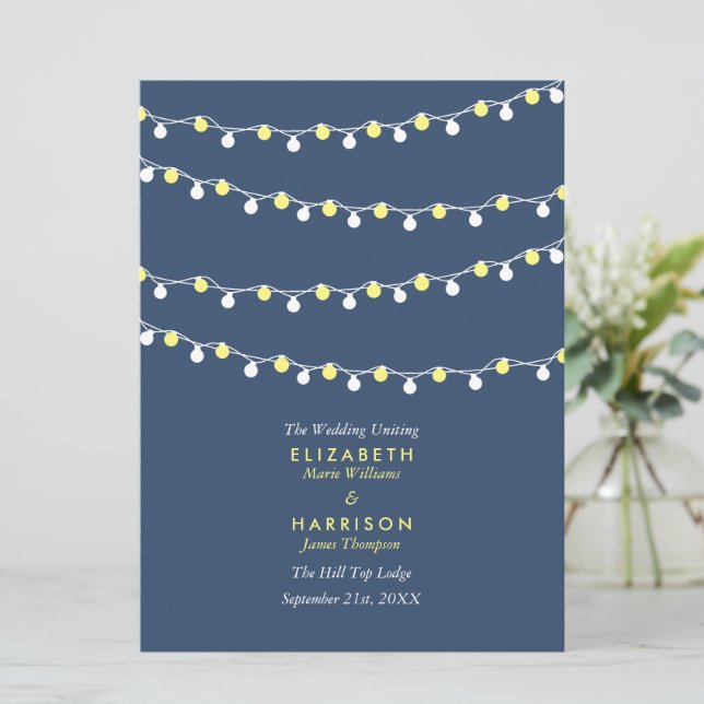Luzes de Corda, Programa de Casamento Amarelo e Br (Em pé/Frente)