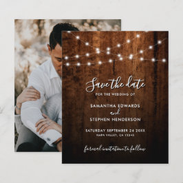 Luzes de Corda Rústicas e Madeira para Casamento S