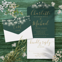 Luzes de Corda Verde Esmeralda Bodas com Letra Dou