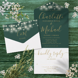 Luzes de Corda Verde Esmeralda Bodas com Letra Dou