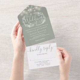 Luzes de Corda Verde Salvia Folhagem Casamento