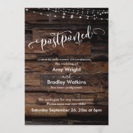 Luzes de Cordão de Madeira Rústica Cartão de Noiva