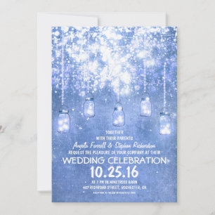 Luzes de cordas brilhantes convites de casamento d