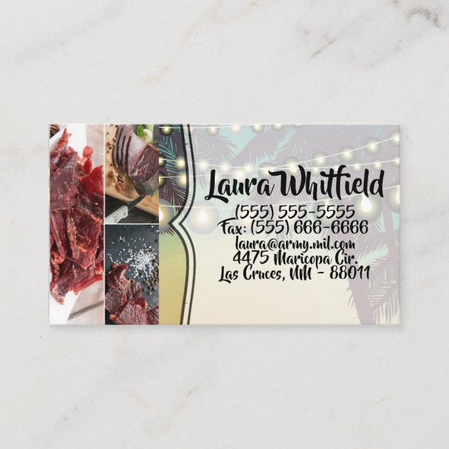 Luzes de cordas de árvores de sunset de cartão de  (Frente)