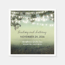 Luzes de cordas guardanapos de papel