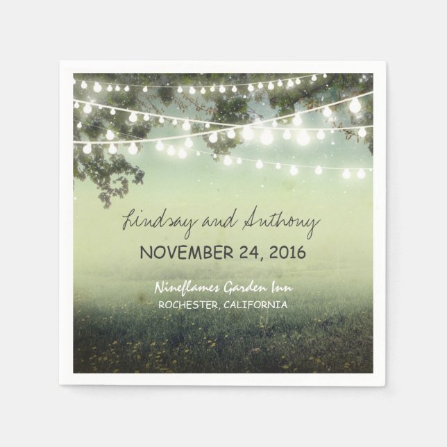 Luzes de cordas guardanapos de papel (Frente)