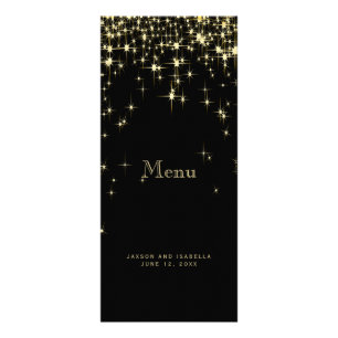 Luzes de estrelas em Dourado e preto - Menu