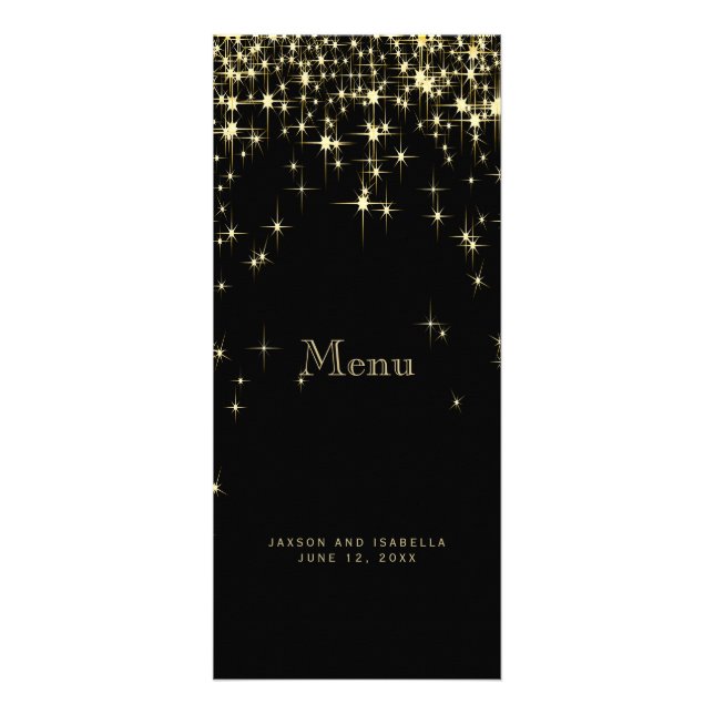 Luzes de estrelas em Dourado e preto - Menu (Frente)