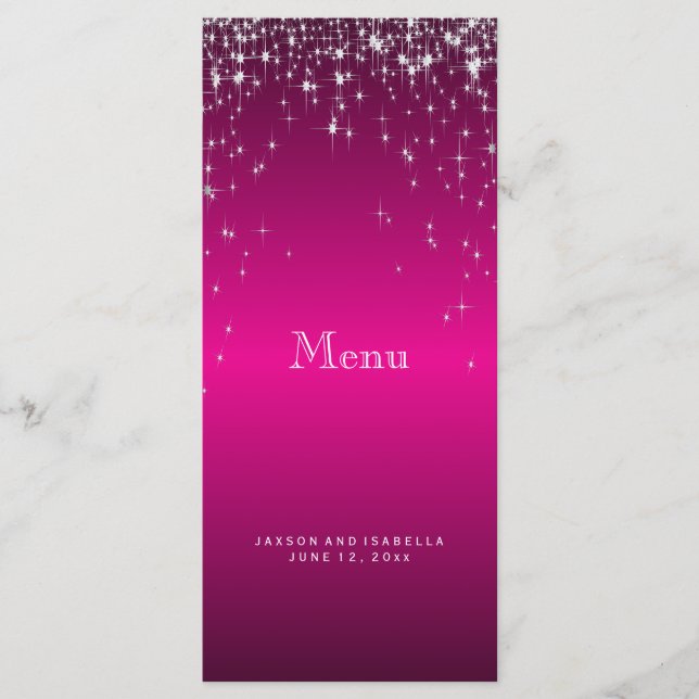 Luzes de estrelas no rosa-quente - Menu (Frente)