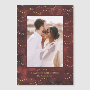 Luzes de Fada Douradas - Cartão Magnético de Fot