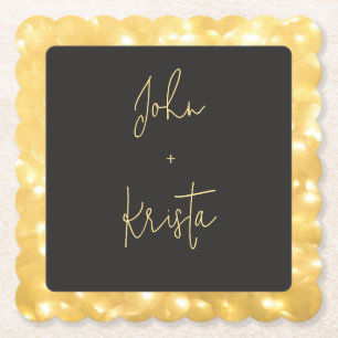 Luzes de Fada Douradas Porta-Copos de Papel