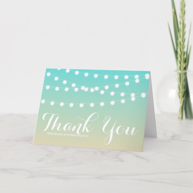 Luzes de Fadas Brancas | Cartão de Agradecimento d (Frente)