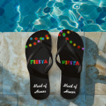 Luzes de fiesta Chinelos personalizados<br><div class="desc">Faça seus chinelos um pouco mais de caliente! O texto pode ser personalizado para adicionar um nome ou dizer o que quiser (Madrinha de casamento,  Maid de Noiva,  etc.) Escolha entre uma variedade de larguras e cores da precinta.</div>