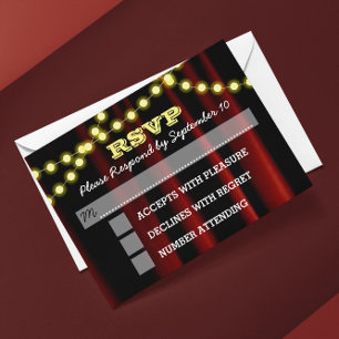 Luzes de filme Bar amarelo Mitzvah RSVP Card