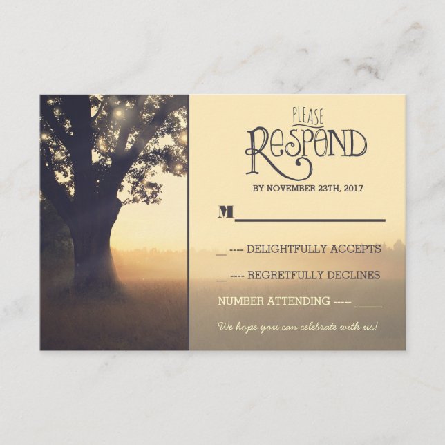 Luzes de jardim árvore casada rústica RSVP (Frente)