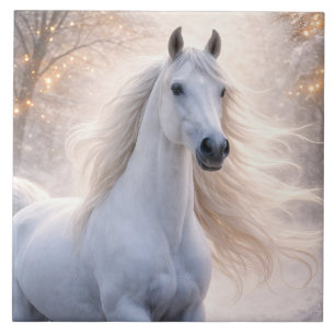 Luzes de Natal Cavalo Branco Neve Bonita