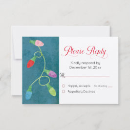 Luzes de Natal coloridas no casamento azul