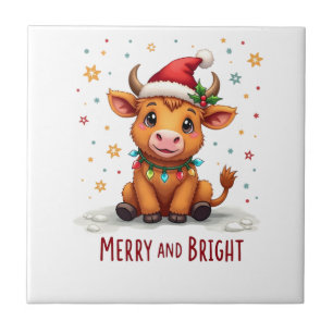 Luzes de Natal de Bebê Vaca das Terras Altas Fofas