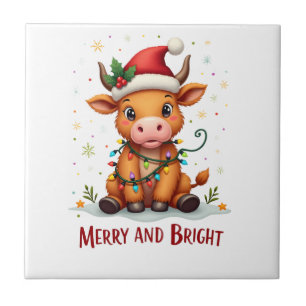 Luzes de Natal de Bebê Vaca das Terras Altas Fofas