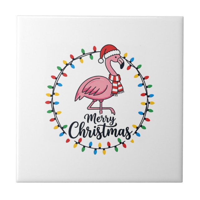 Luzes de Natal de Flamingo Feriado (Frente)