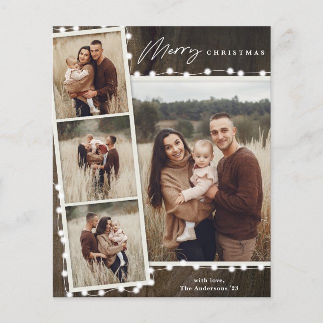 Luzes de Natal Russas 4 Cartões de natal Fotográfi (Frente)