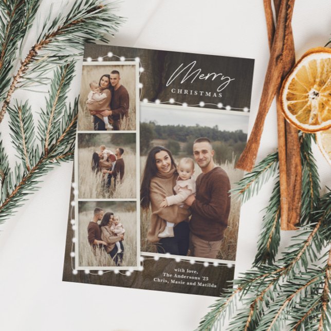 Luzes de Natal Rústicas 4 Colagem de Fotos Feriado (Criador carregado)