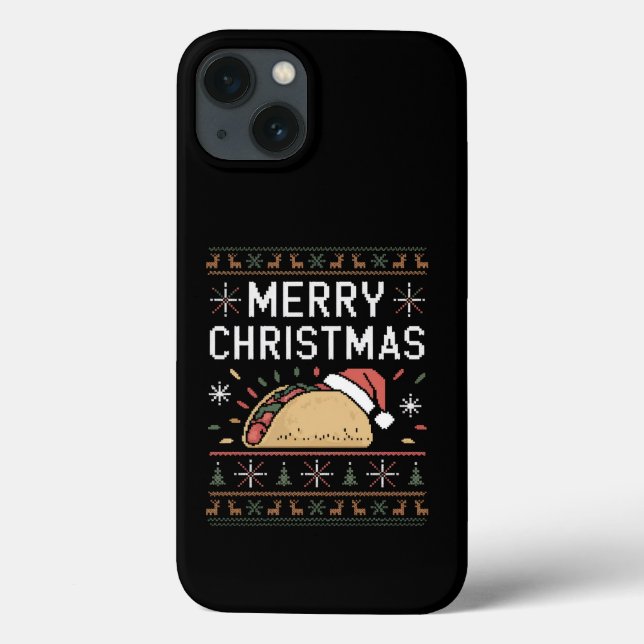 Luzes de Suéter de Natal Feio do Papai Noel Taco N (Verso)