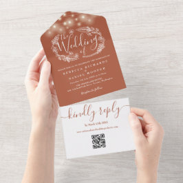 Luzes de Terracota com Código QR para Casamento