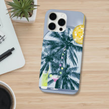 Luzes do Partido Cocktails Palmas de Disco em Azul