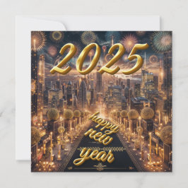 Luzes Douradas da Cidade Cartão de Boas Festas de