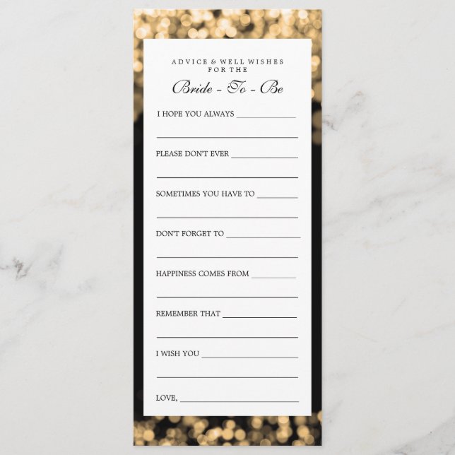 Luzes Douradas das placas de conselho do chá de pa (Frente)